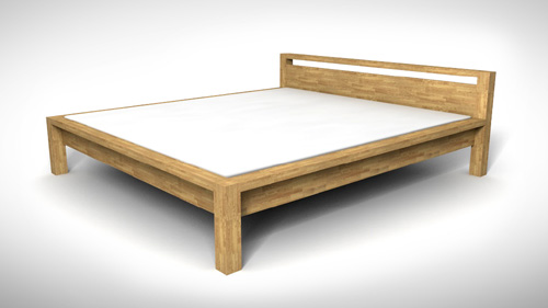 3D vizualizácia masívnych drevených postelí